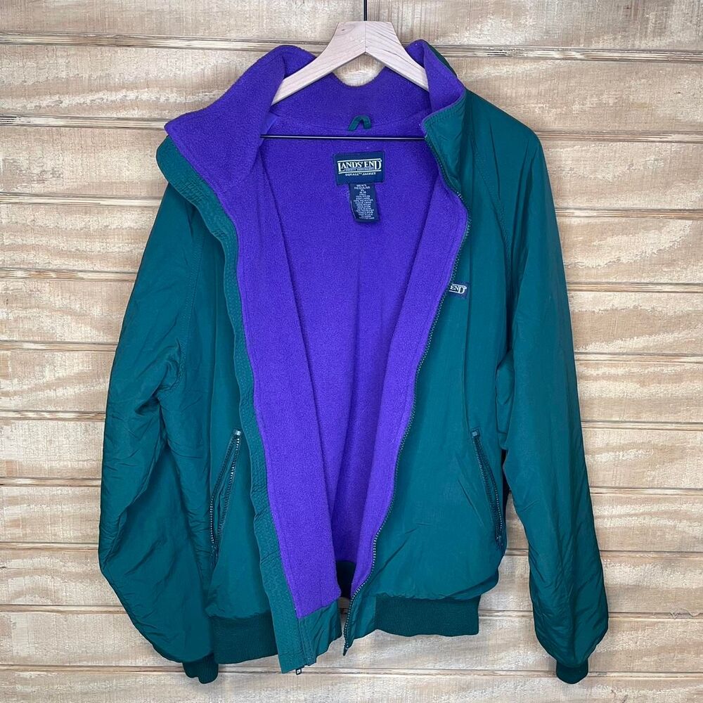 Vintage 90s Lands’ End Squall Jacket Fleece Lined Size: XL